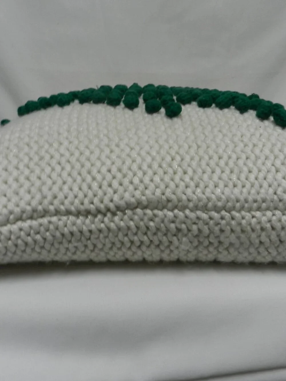 Cupcakes and Cashmere Christmas Tree Crochet Pompom Throw Pillow 20